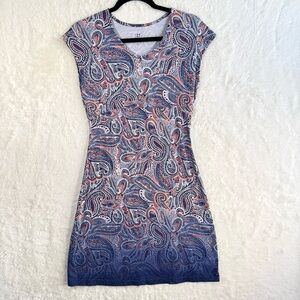 Title Nine Diamelete Dress Women’s XS Blue Paisley Athletic Outdoor Travel Golf